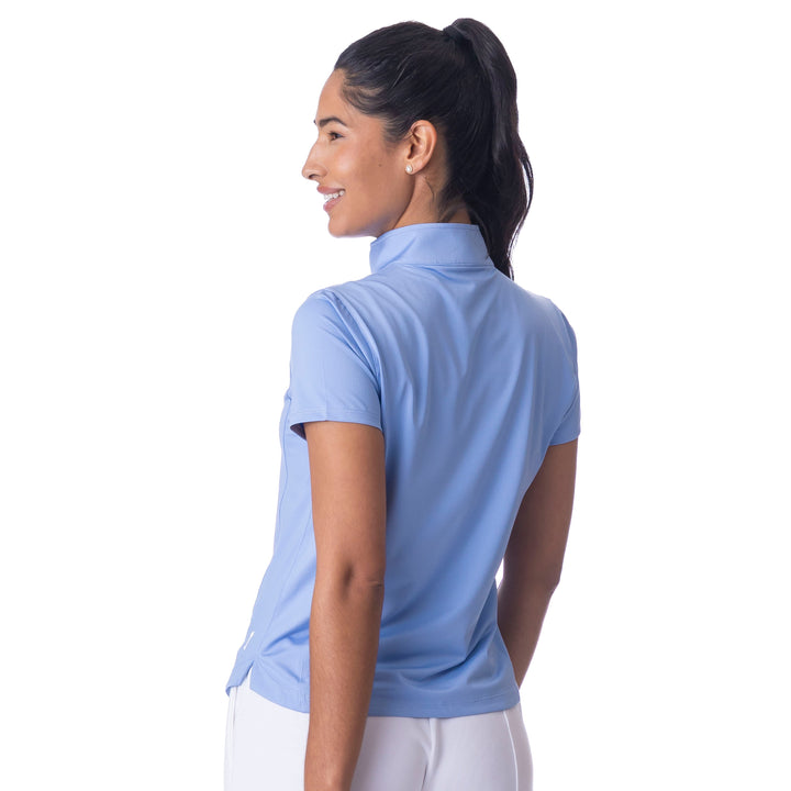 BelynKey Abbey Jacquard Knit Ice Cap Short Sleeve Mock