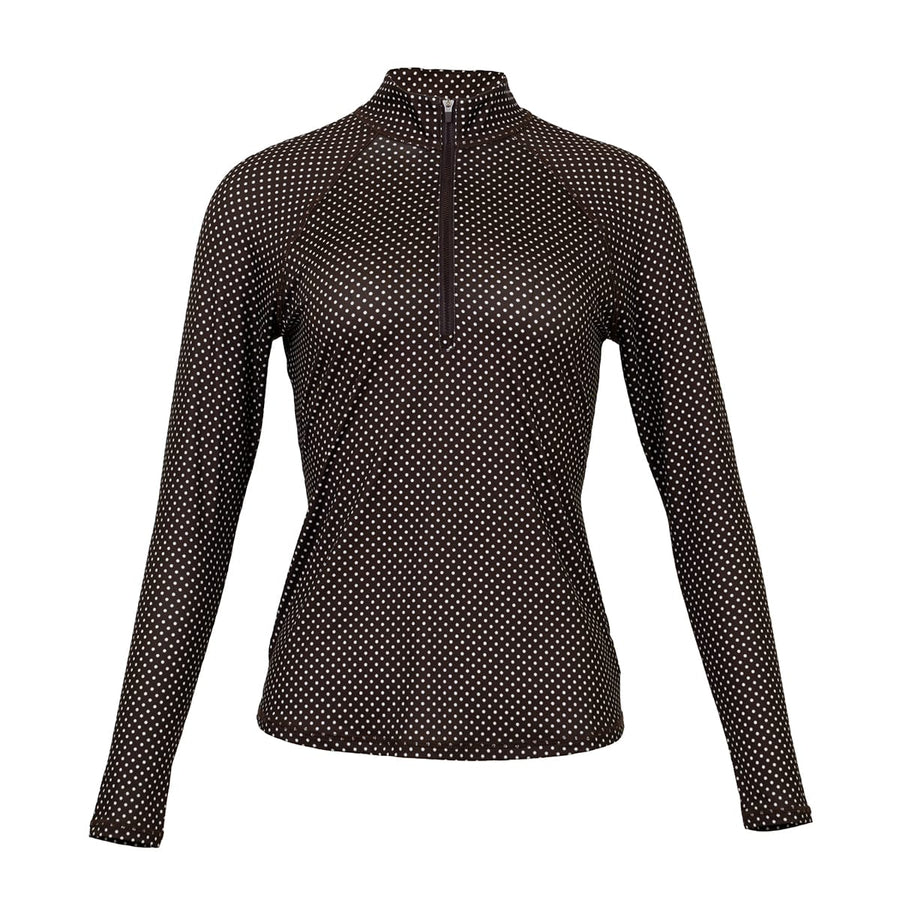 JoFit Espresso Dots Long Sleeve UV Mock