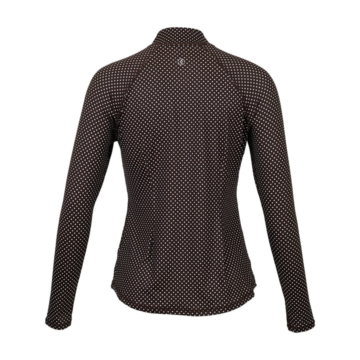 JoFit UV Long Sleeve Espresso Dot Mock
