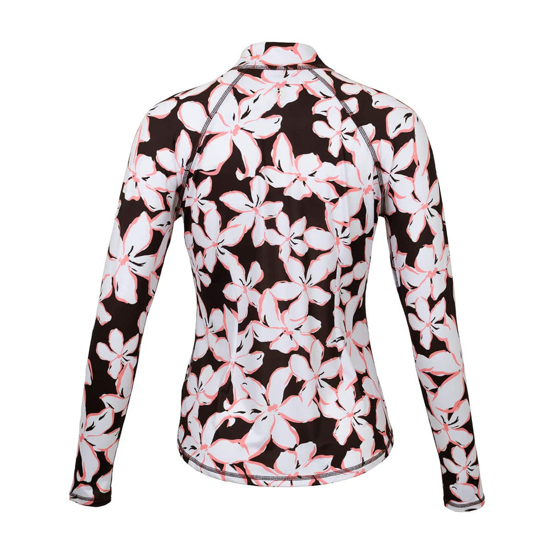 JoFit UV Long Sleeve Mocha Floral Mock