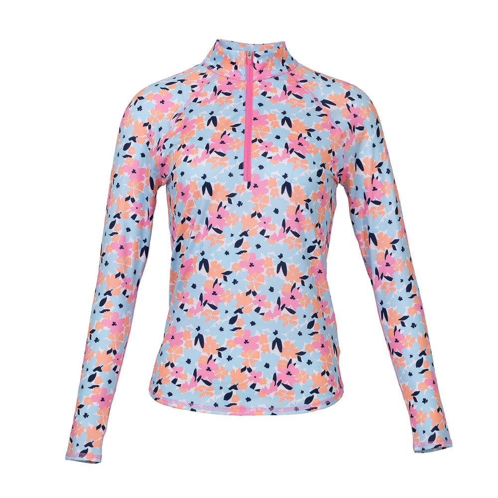 JoFit UV Pastel Petals Long Sleeve Mock