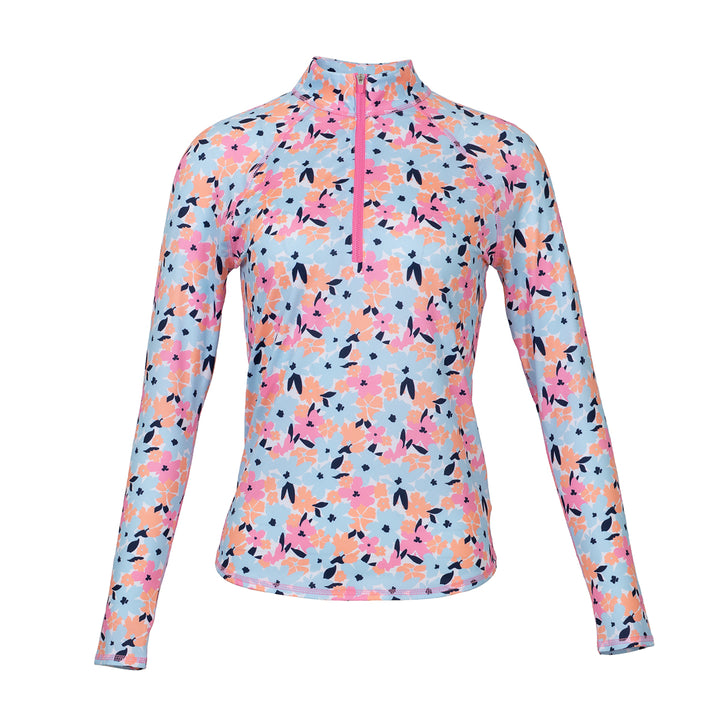 JoFit UV Pastel Petals Long Sleeve Mock