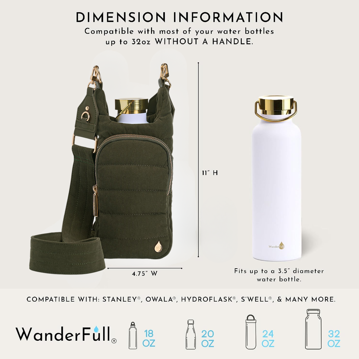 WanderFull Corduroy Forest Green HydroBag®