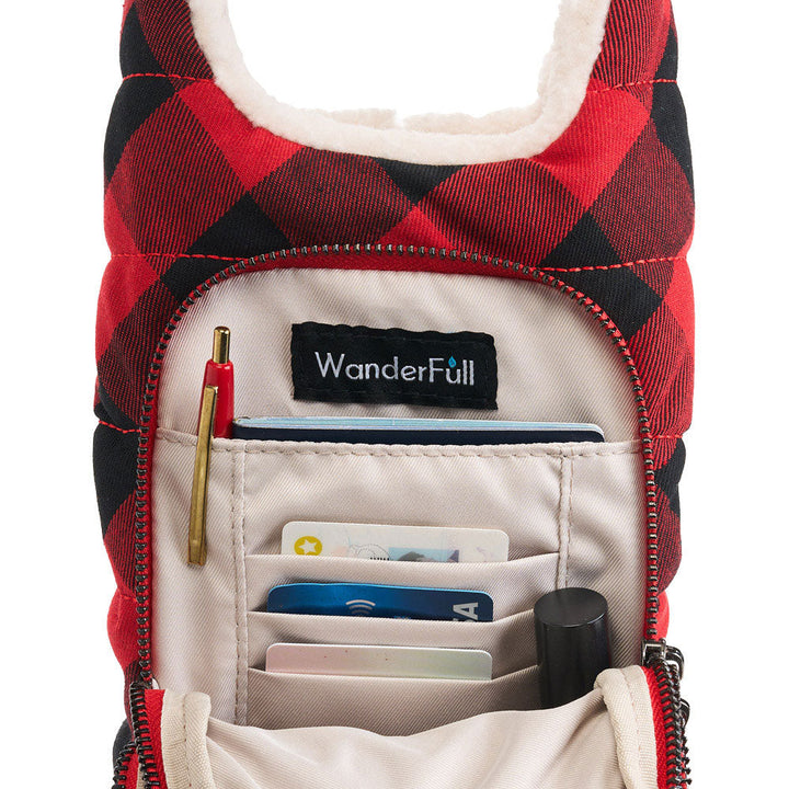 WanderFull Red Buffalo Plaid with Sherpa HydroBag®