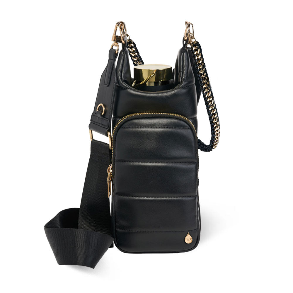 WanderFull Vegan Black Leather HydroBag® with Strap Bundle