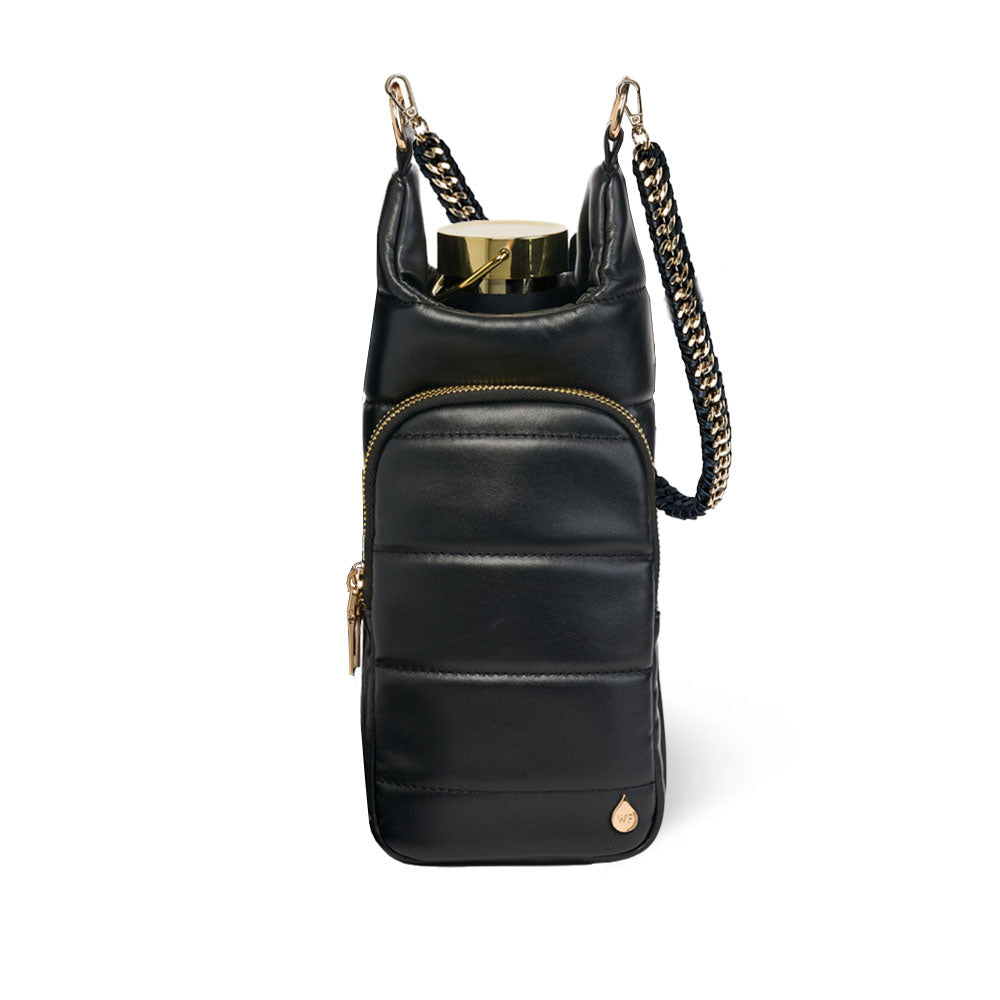 WanderFull Vegan Black Leather HydroBag® with Strap Bundle