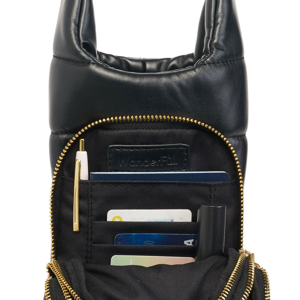 WanderFull Vegan Black Leather HydroBag® with Strap Bundle