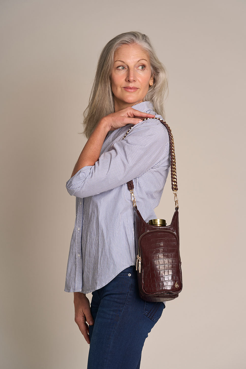 Merlot Faux Croc HydroBag® with Strap Bundle