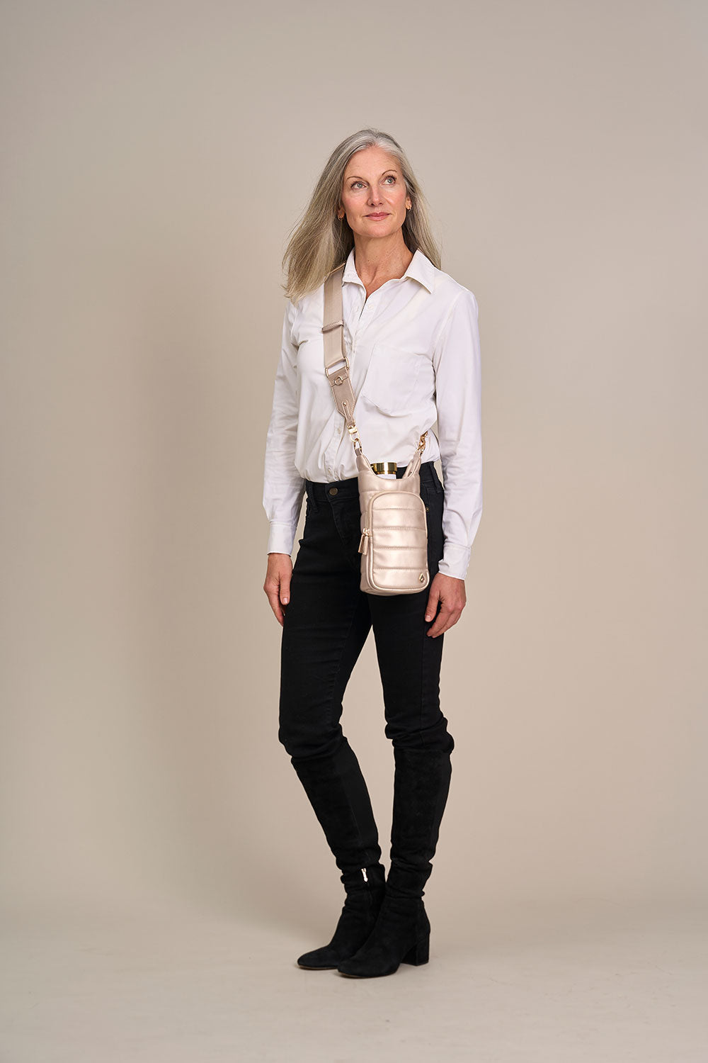 WanderFull Vegan Gold Leather HydroBag® with Strap Bundle