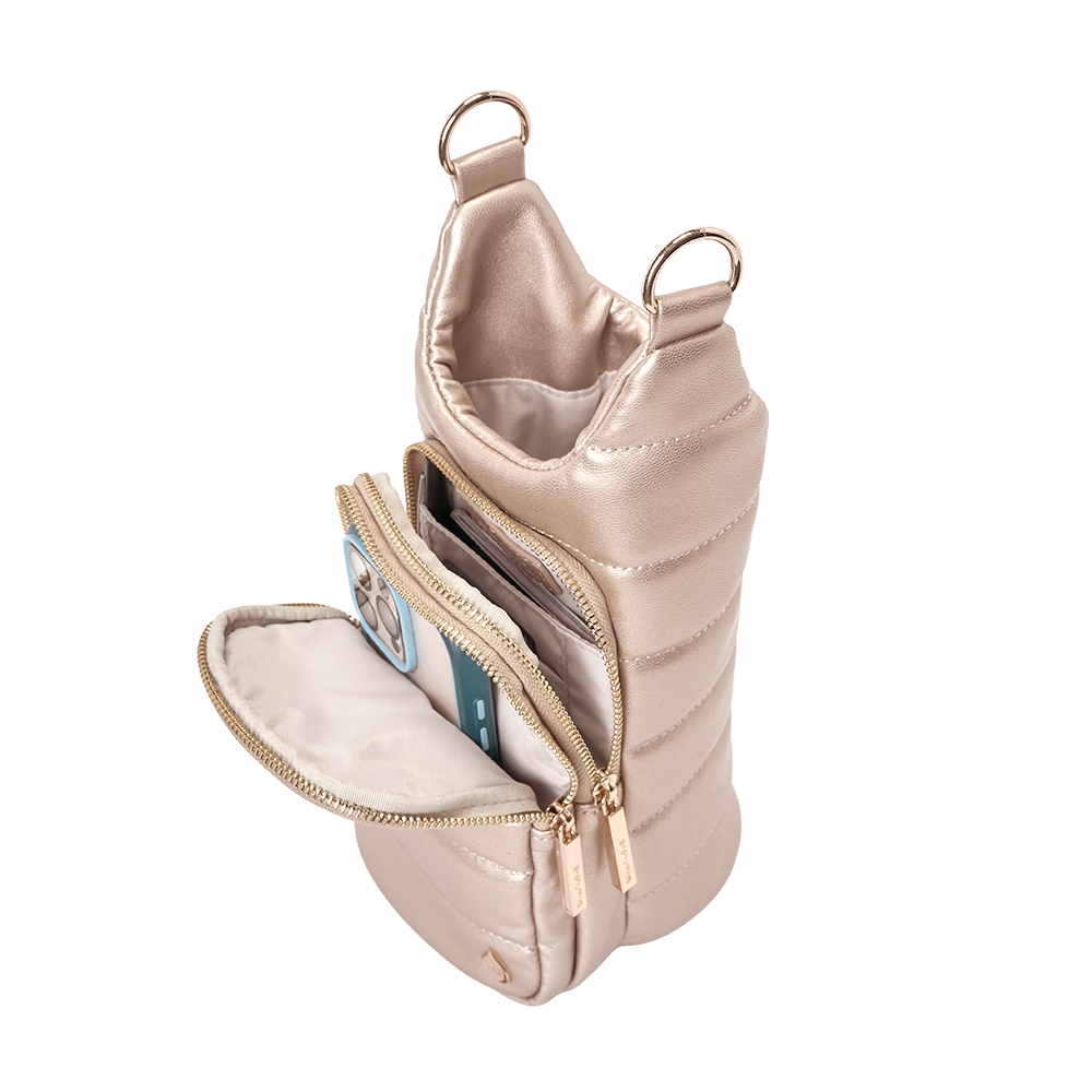 WanderFull Vegan Gold Leather HydroBag® with Strap Bundle