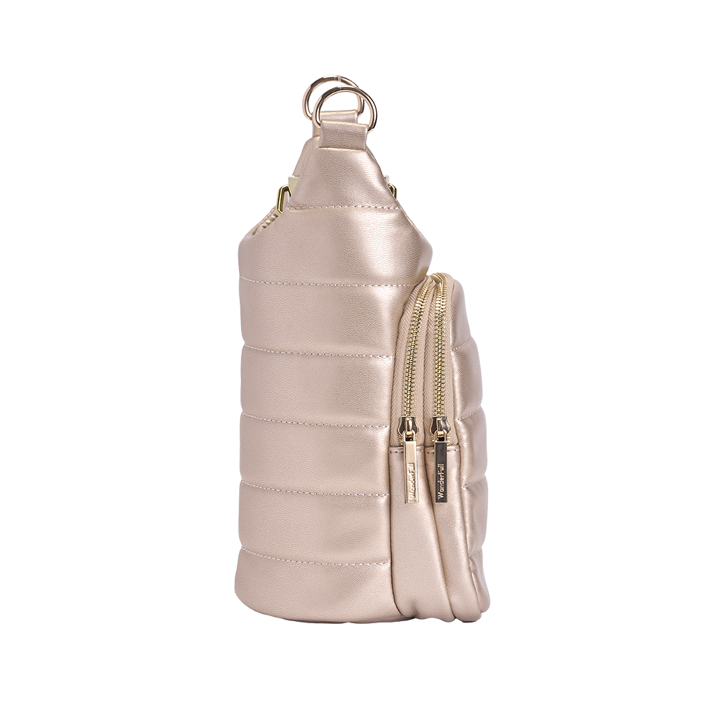 WanderFull Vegan Gold Leather HydroBag® with Strap Bundle