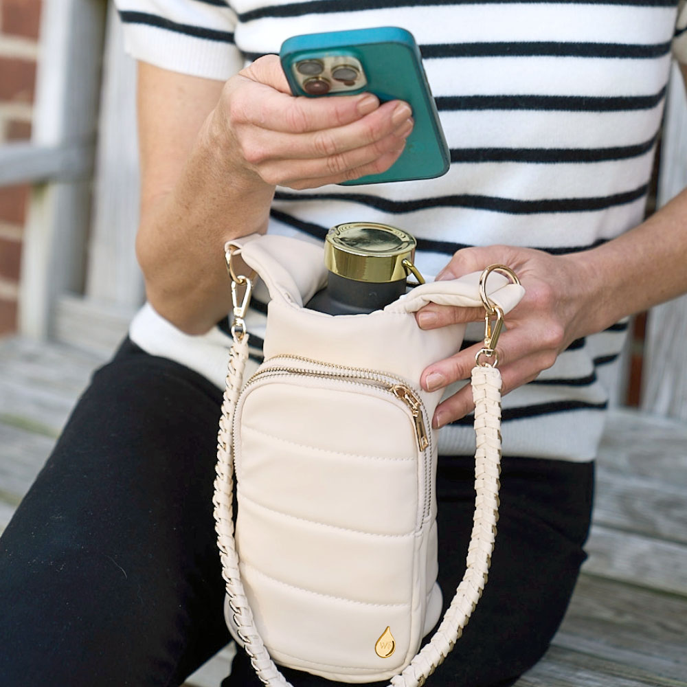 WanderFull Vegan Ivory Leather HydroBag® with Strap Bundle