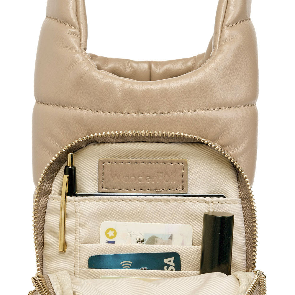 WanderFull Vegan Leather Taupe HydroBag® with Strap Bundle