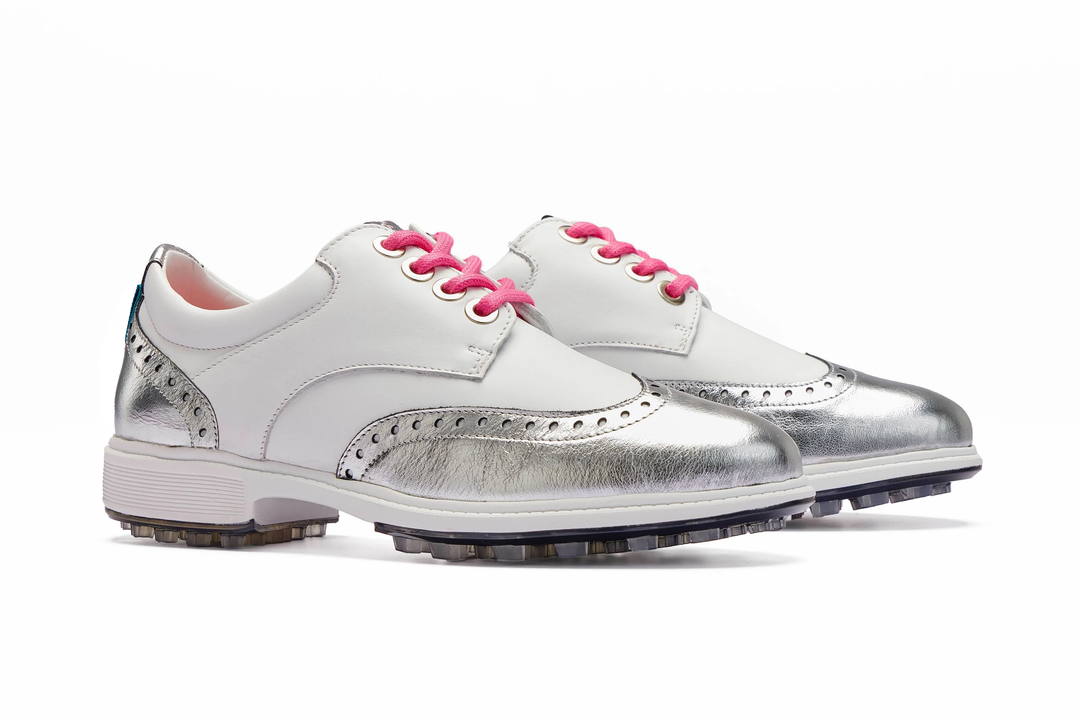Royal Albartross Tailor Silver Wingtip Golf Shoe