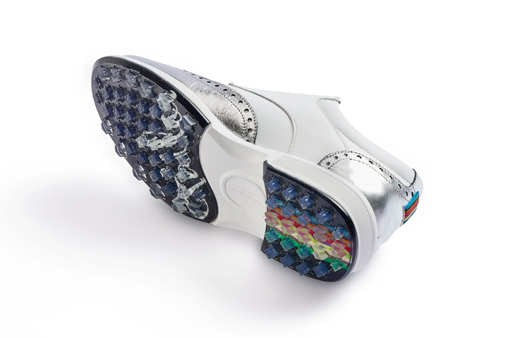 Royal Albartross Tailor Silver Wingtip Golf Shoe