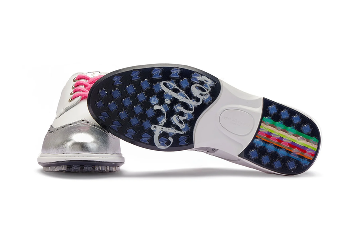 Royal Albartross Tailor Silver Wingtip Golf Shoe