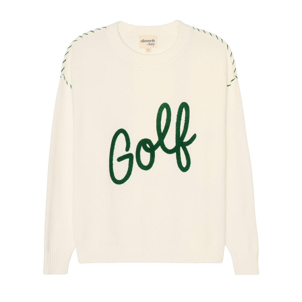 Ellsworth+Ivey Riley GOLF Ivory Crewneck Sweater – Golf4Her