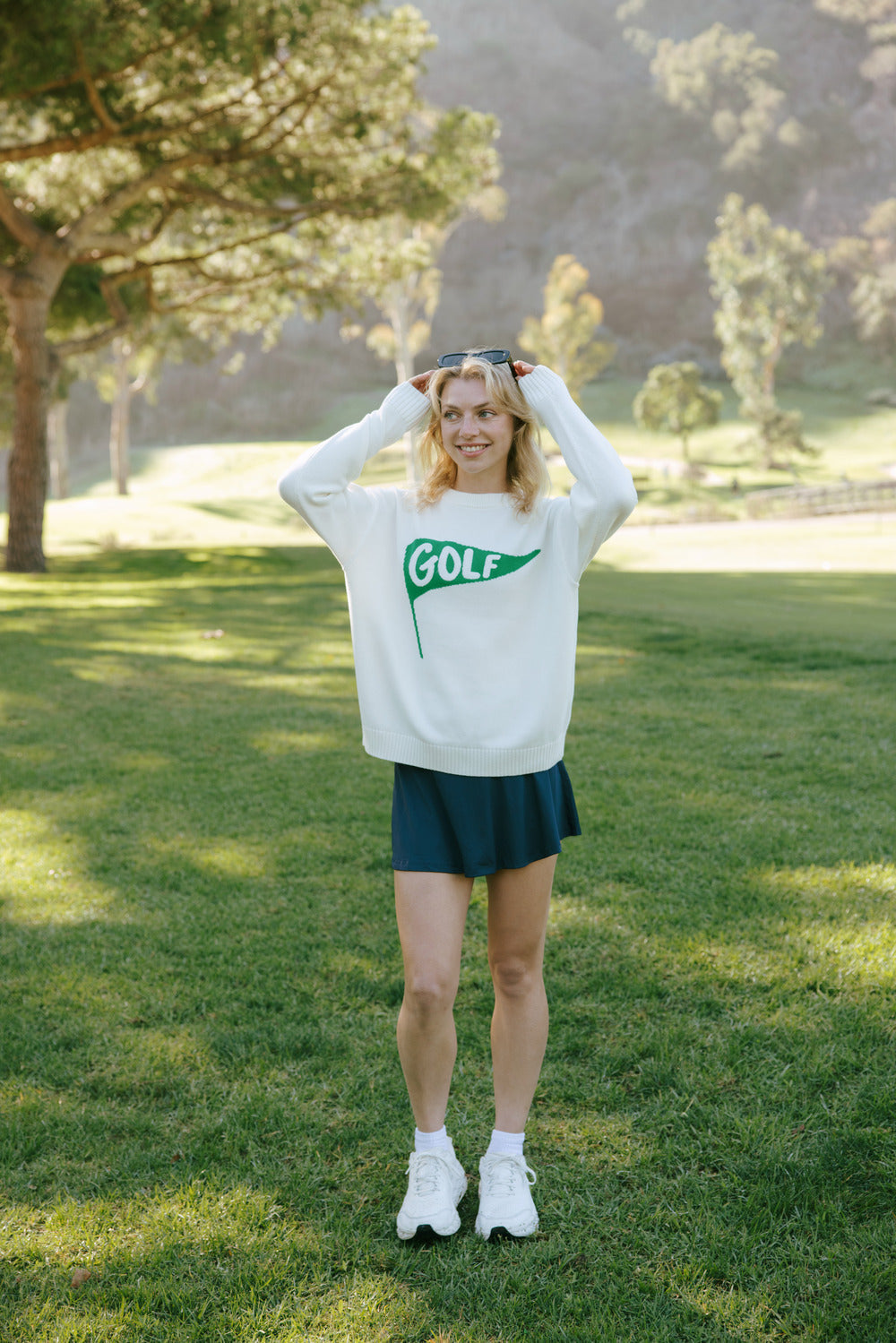Ellsworth+Ivey Riley Ivory Pennant Crewneck Sweater