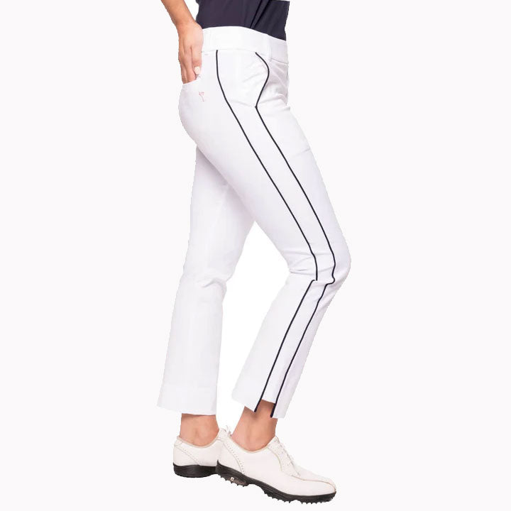 Golftini 27/30" White/Navy Ankle Pant