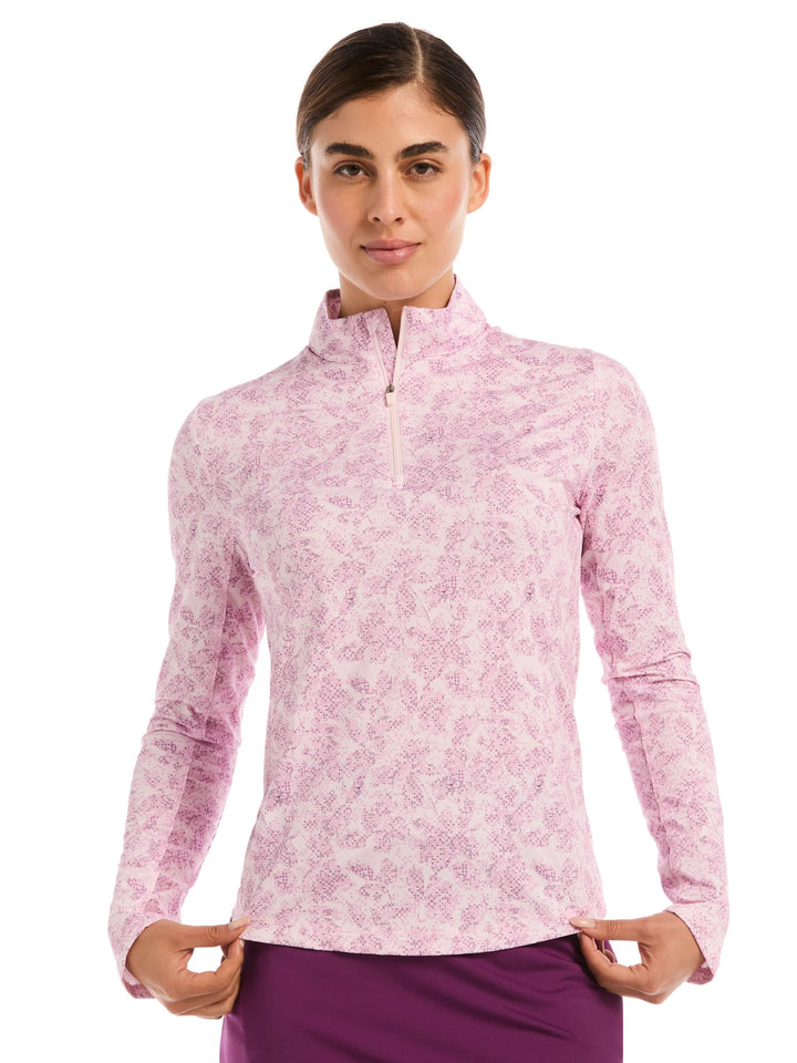 Callaway Abstract Floral Long Sleeve UV Mock [SF26]