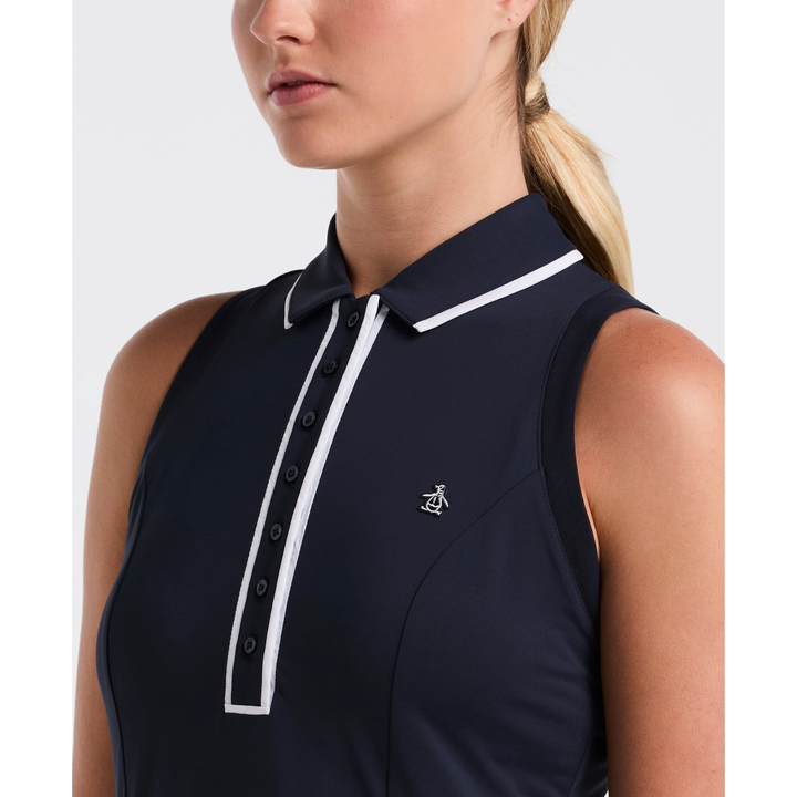 Original Penguin Veronica Sleeveless Mesh Insert Dress [SF26]