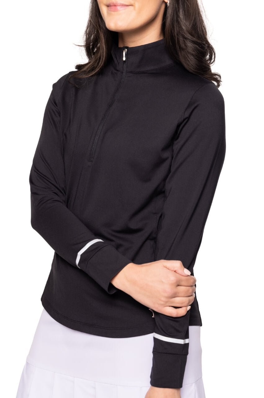 Golftini Fabulous Long Sleeve Black Mock Pullover