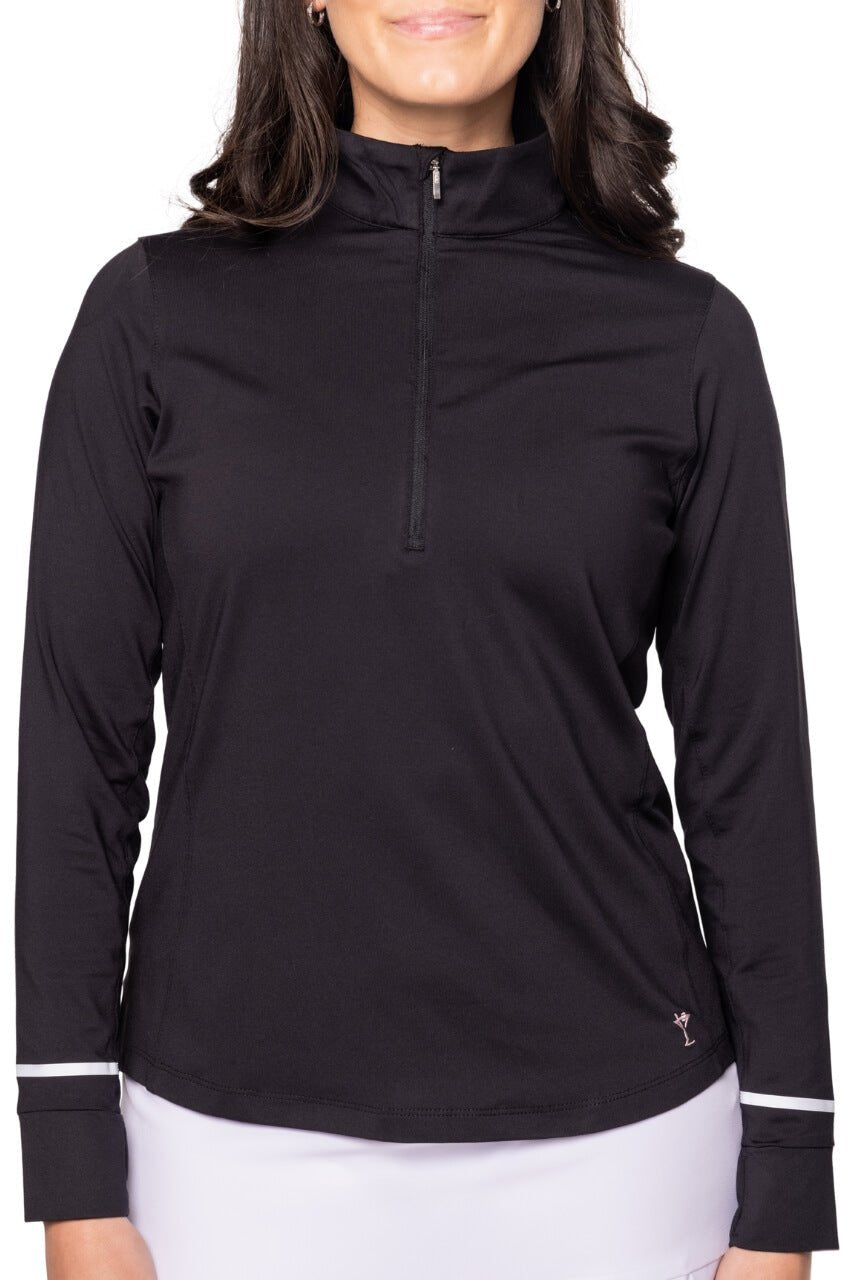Golftini Fabulous Long Sleeve Black Mock Pullover