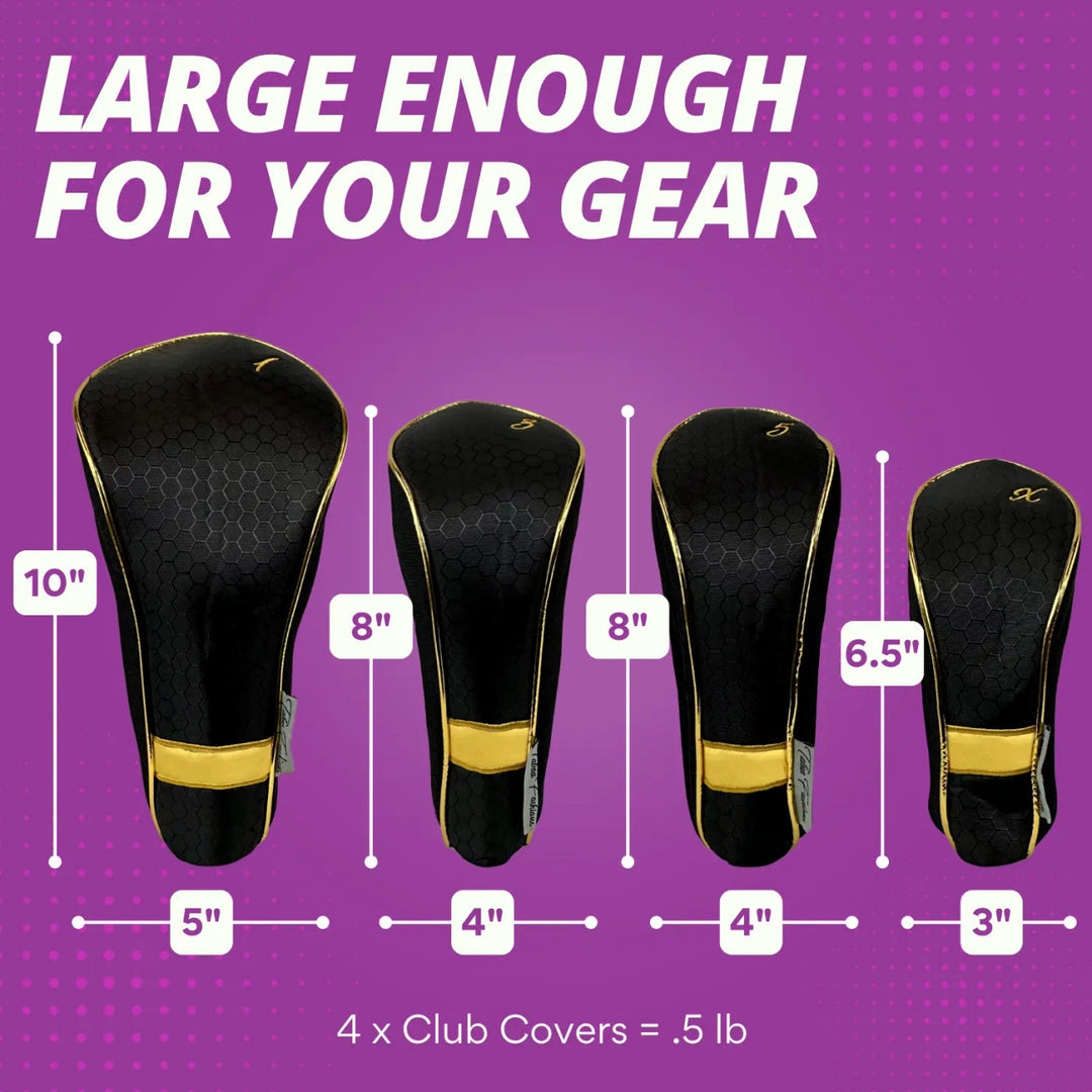 Taboo Fashions Black/Gold 4-Pack Headcover Set