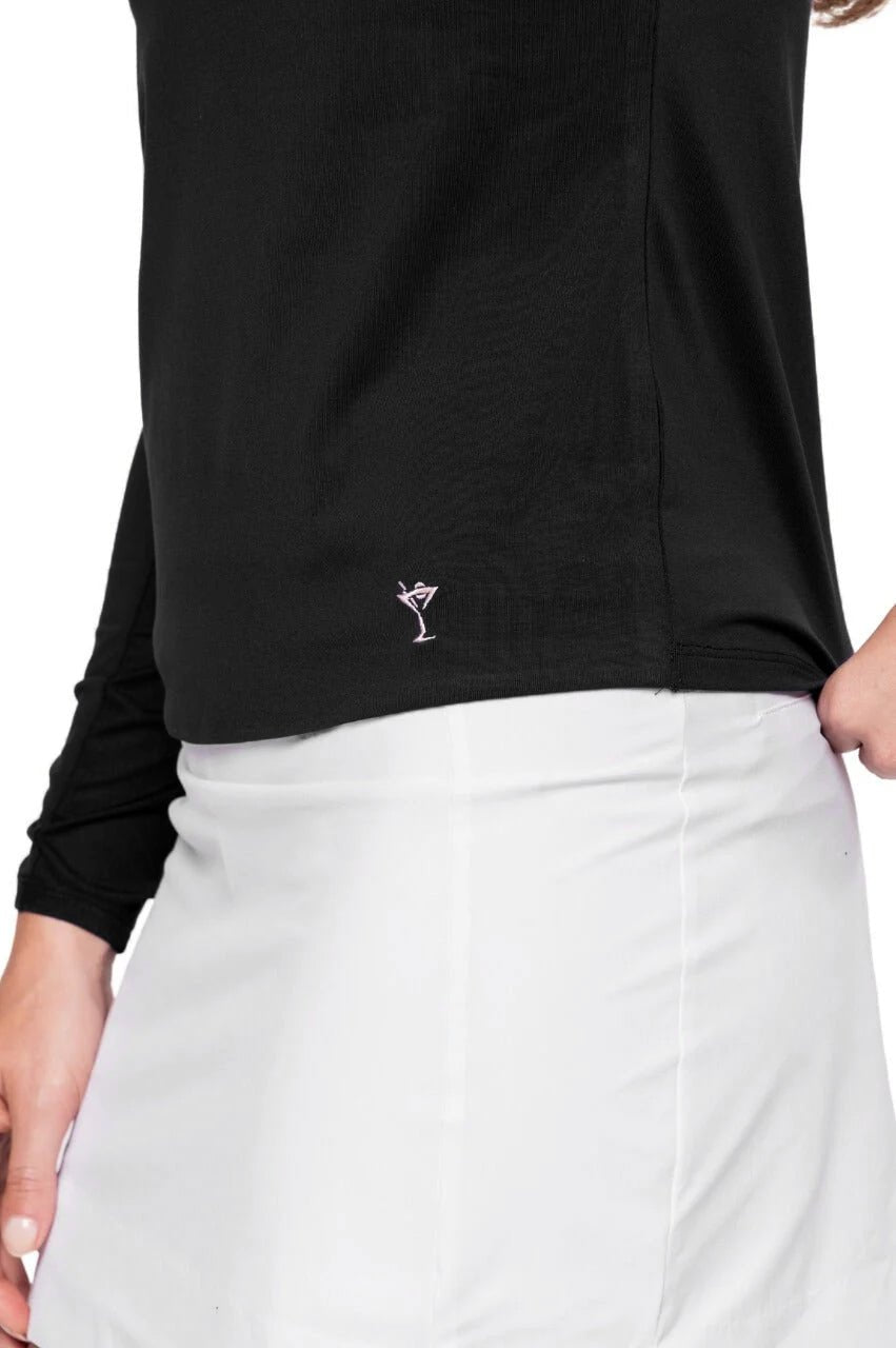 Golftini Lisa Black Long Sleeve Polo
