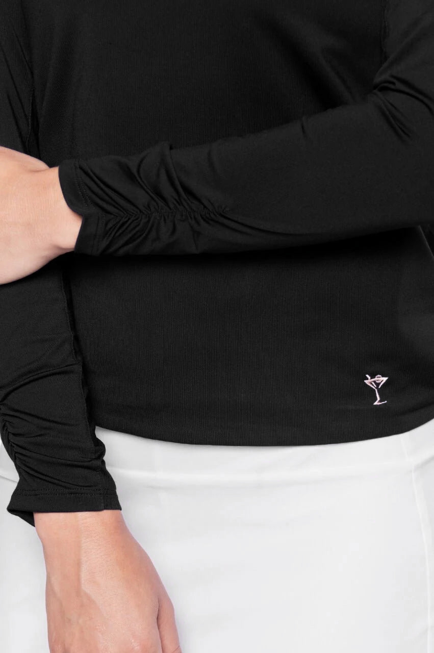 Golftini Lisa Black Long Sleeve Polo