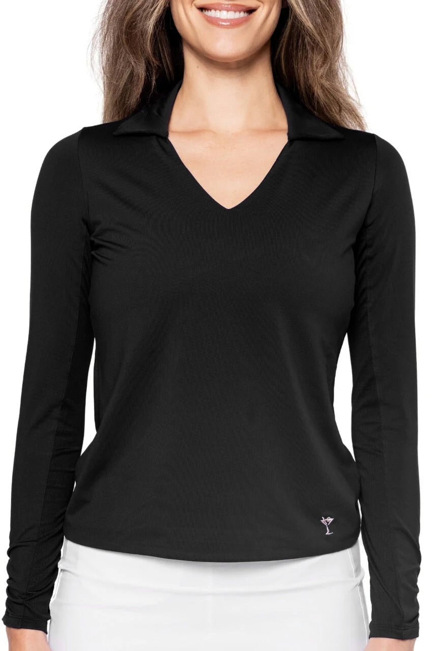 Golftini Lisa Black Long Sleeve Polo