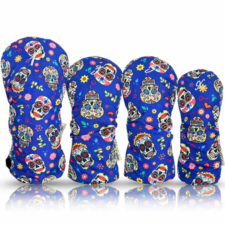 Taboo Fashions Sugar Skulls Blue 4-Pack Headcover Set