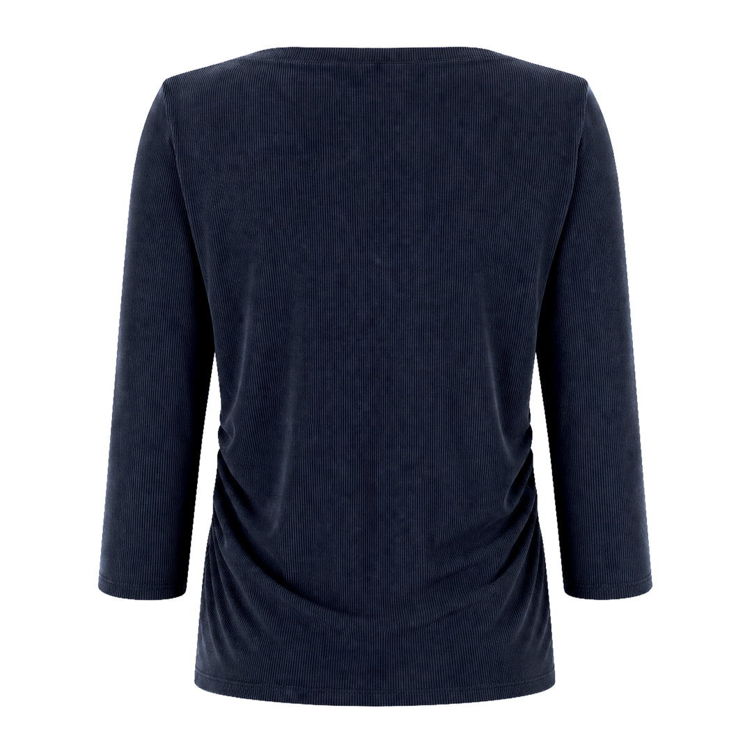 BelynKey Sueded Transit Washed Onyx 3/4 Sleeve Top
