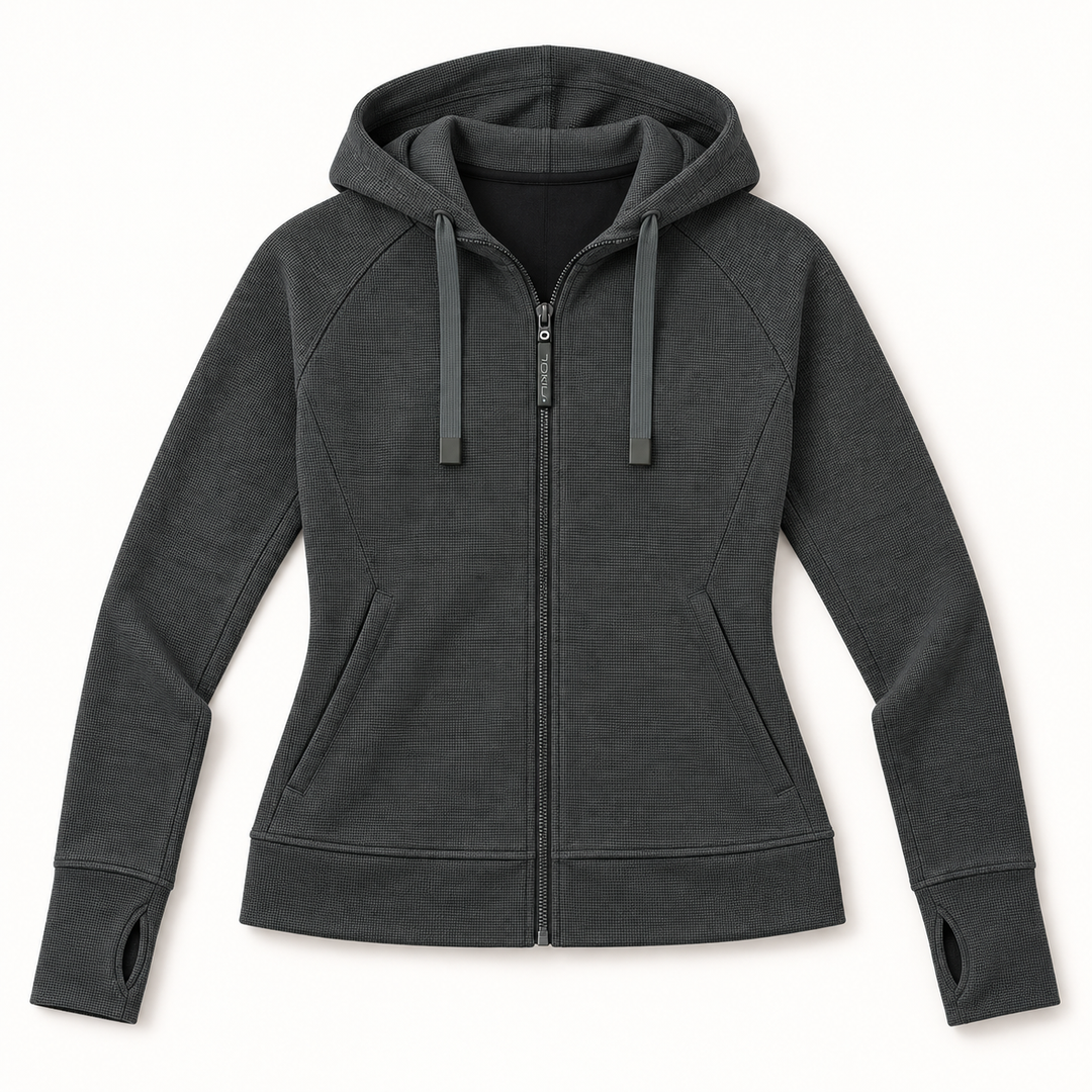 IBKUL Micro Waffle Knit Hood Jacket