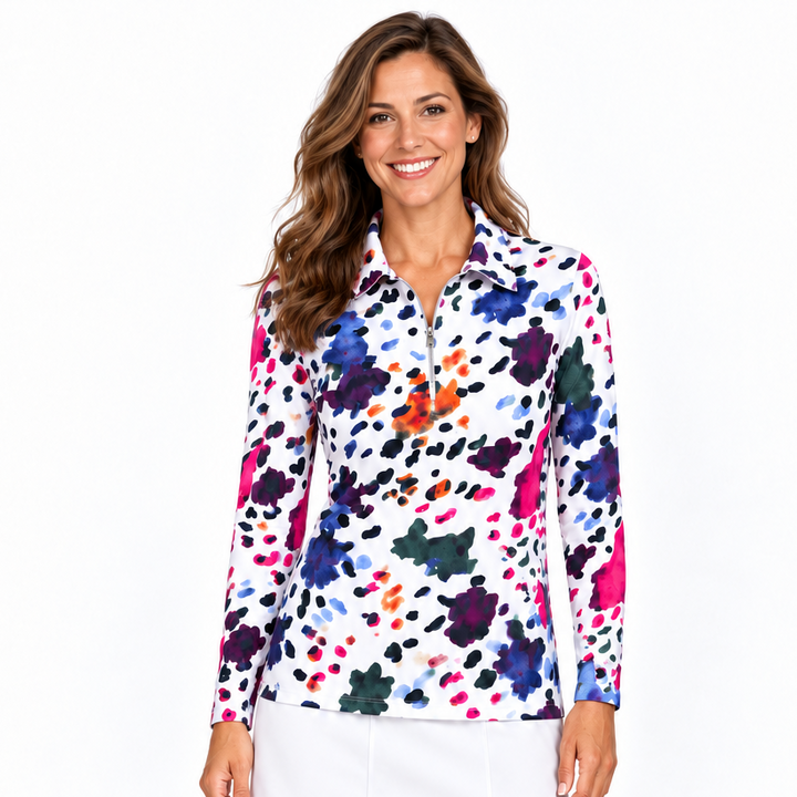 Olivia Amalfi White Long Sleeve Polo