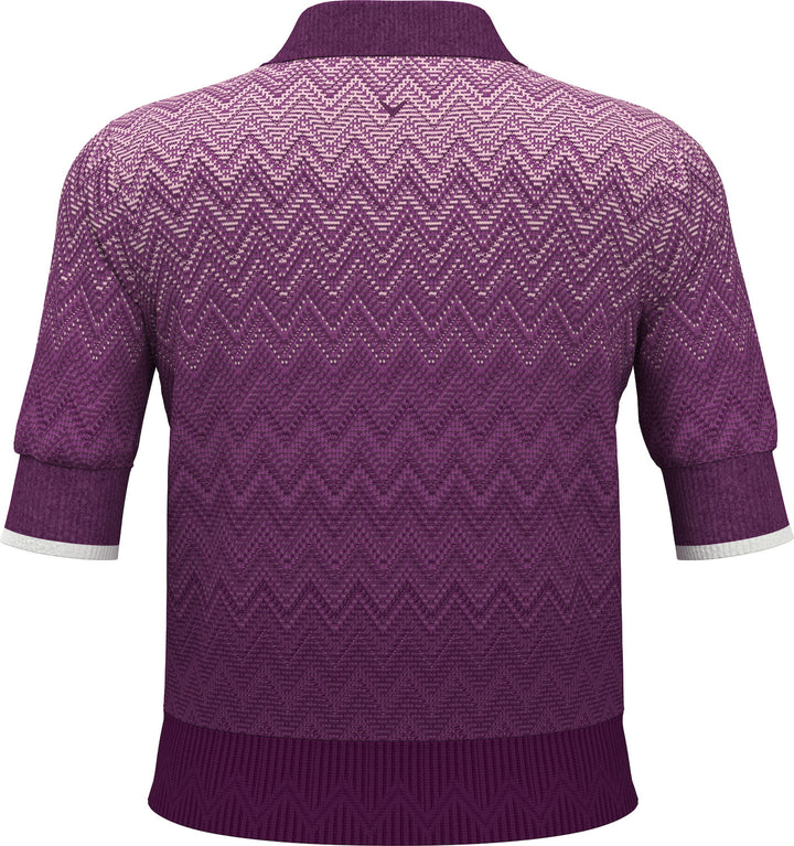 Callaway Chevron Gradient Knit Half Short Sleeve Sweater Polo [SF26]