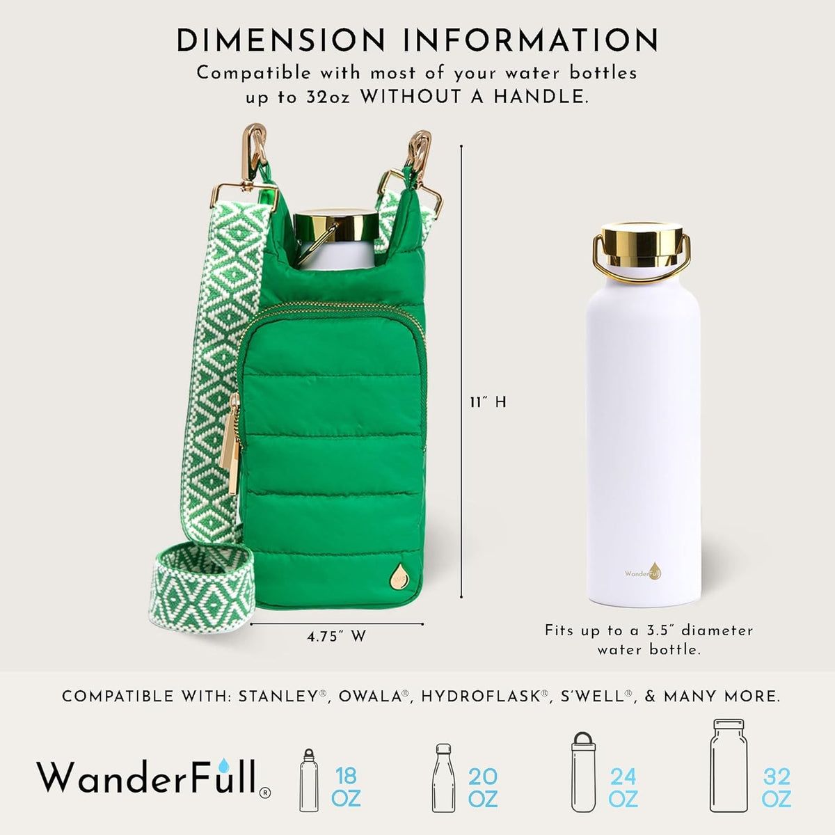 WanderFull Classic Matte Kelly Green HydroBag®
