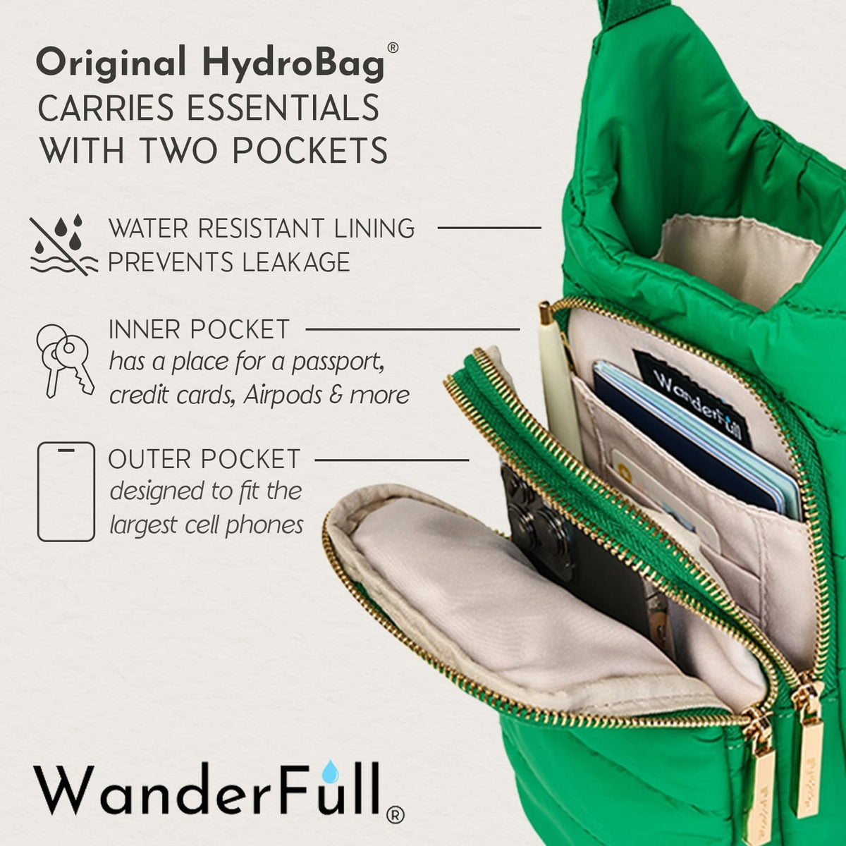 WanderFull Classic Matte Kelly Green HydroBag®