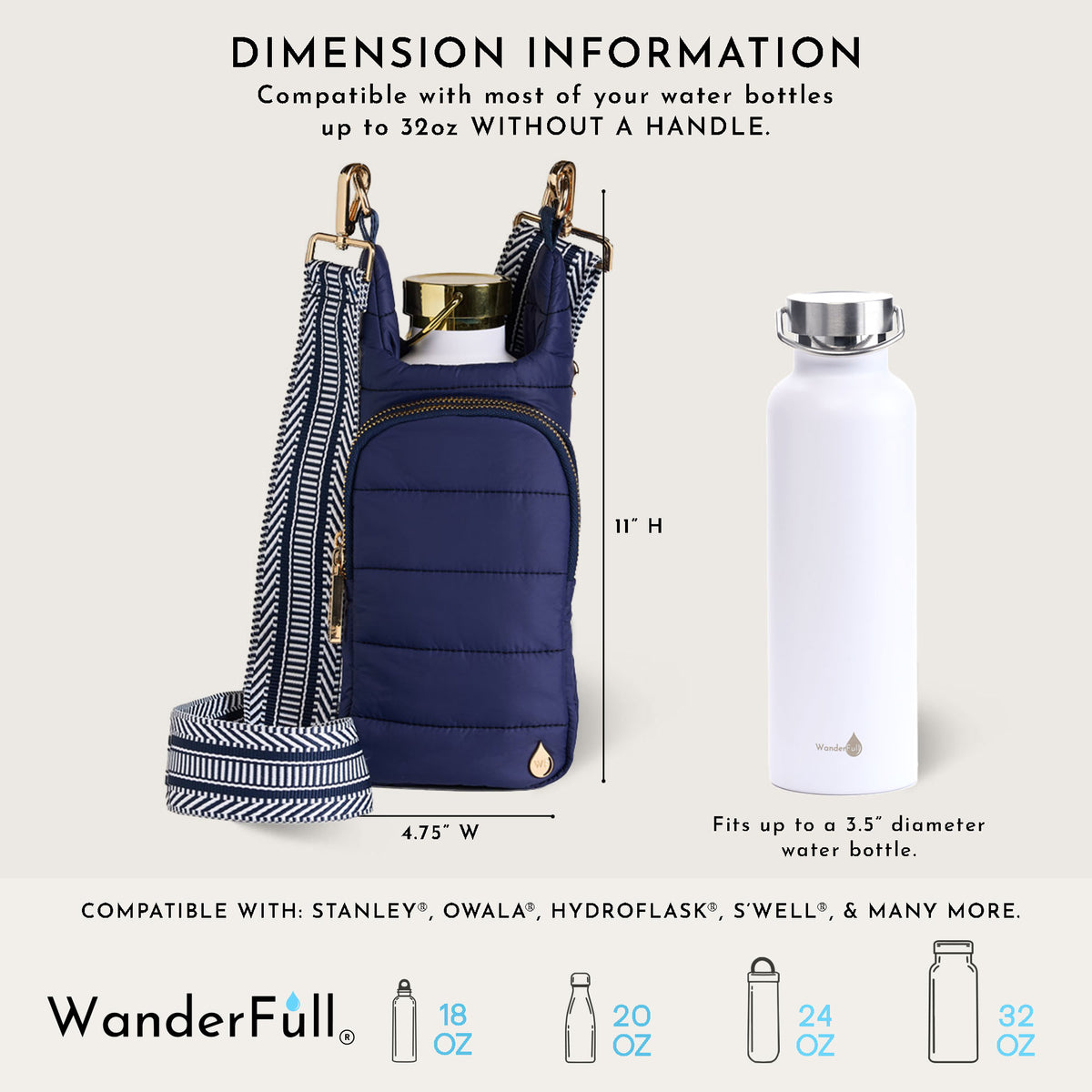 WanderFull Classic Matte Island Navy HydroBag®