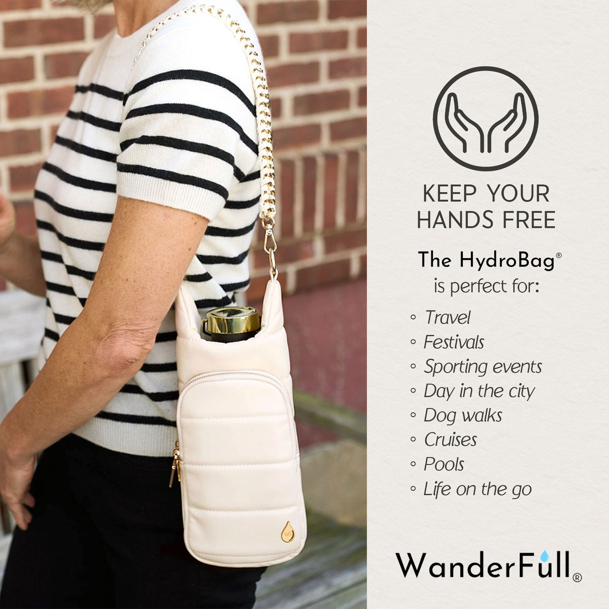 WanderFull Vegan Leather HydroBag® with Strap Bundle