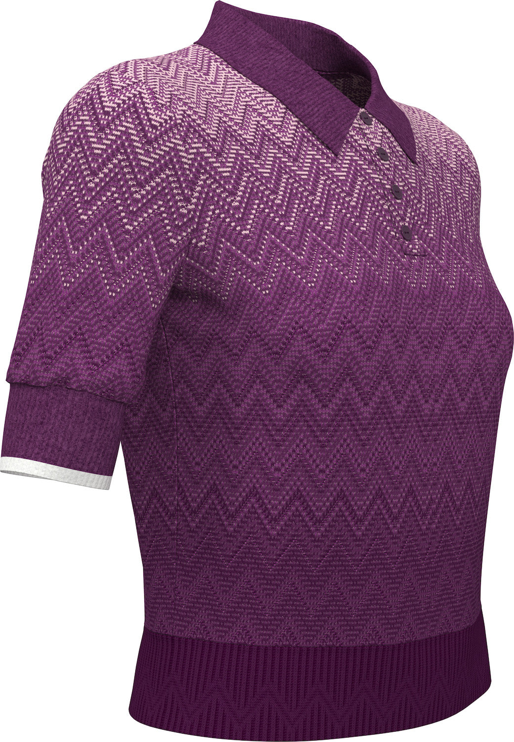 Callaway Chevron Gradient Knit Half Short Sleeve Sweater Polo [SF26]