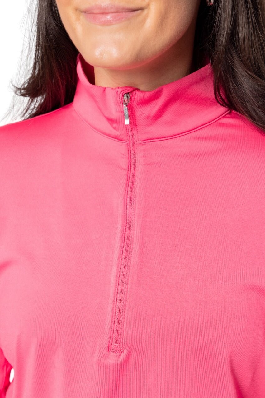 Golftini Fabulous Long Sleeve Hot Pink Mock Pullover