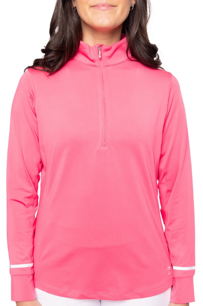 Golftini Fabulous Long Sleeve Hot Pink Mock Pullover