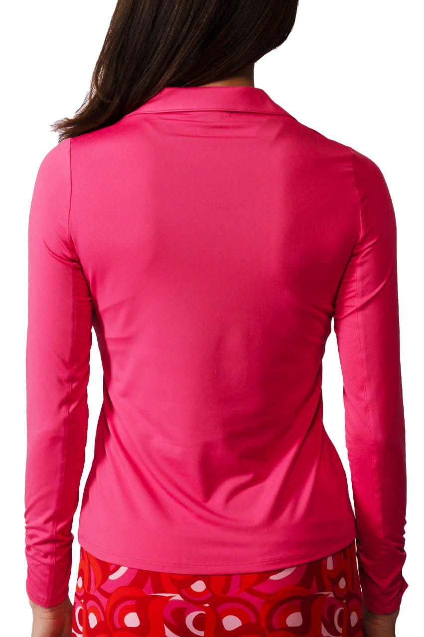 Golftini Lisa Hot Pink Long Sleeve Polo