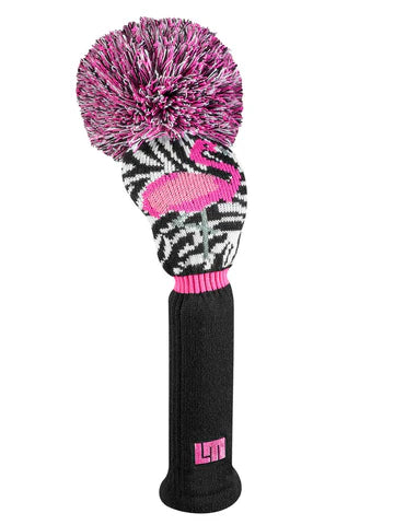 Just4Golf Savage Flamingos Knit Headcovers With Pom