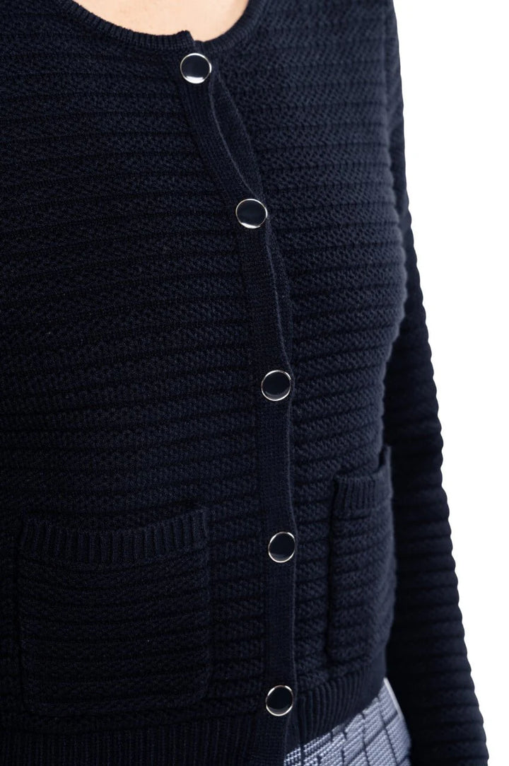 Golftini Varsity Navy Stretch Cardigan [F26]