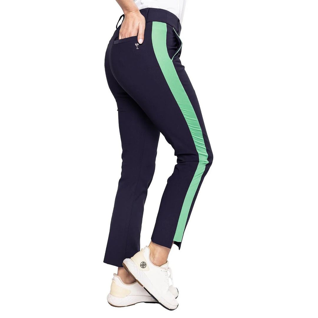 Golftini 27"  Navy/Kelly Green Ankle Pant