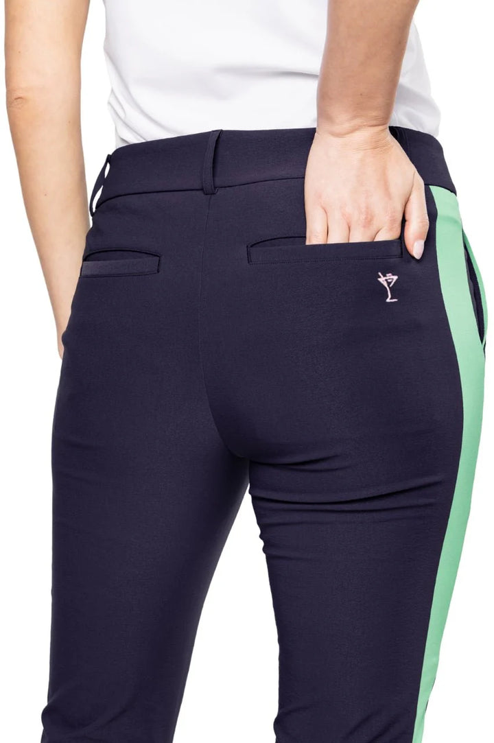 Golftini 27"  Navy/Kelly Green Ankle Pant