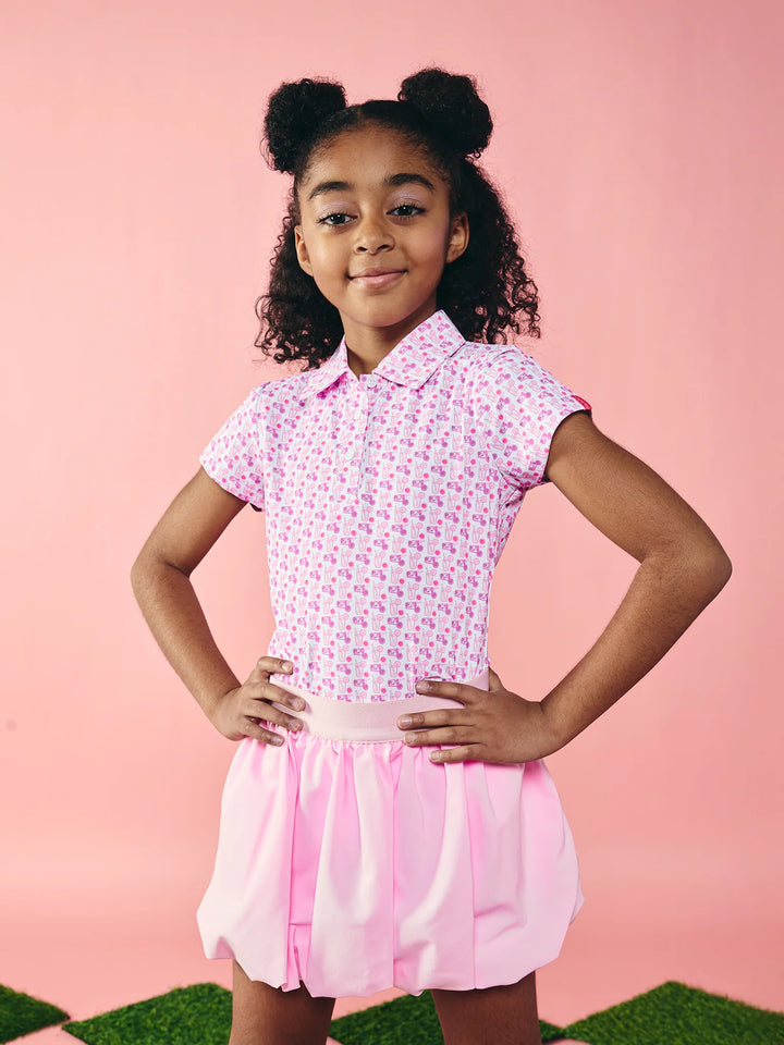 GARB Girls Nessa Pink Bubble Golf Skort