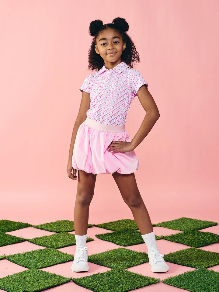 GARB Girls Nessa Pink Bubble Golf Skort